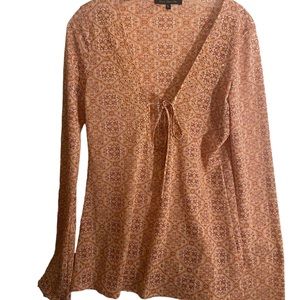 Heart Moon Star brand top with low-cut keyhole, neck that ties & sequenc…